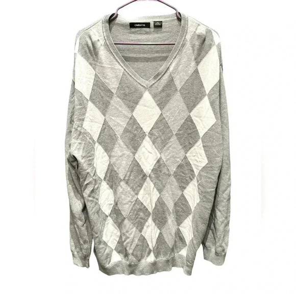 Claiborne Other - Men’s gray Claiborne diamond sweater XXL